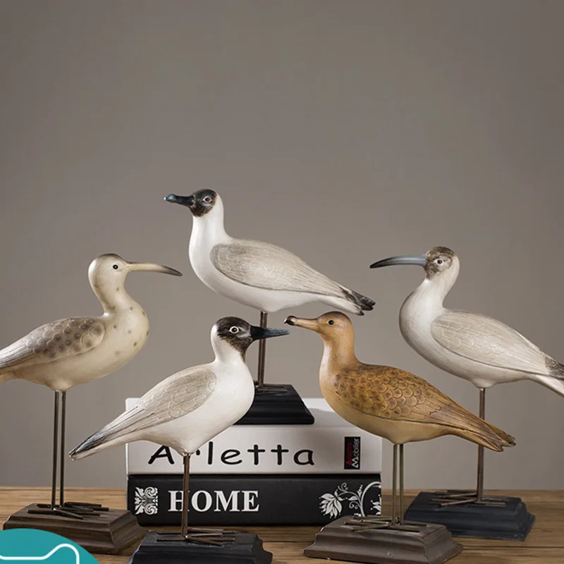 

Different Types Of Standing Seabirds Resin Statue Home Crafts Room Decor Objects Office Metal Desktop Decor Sculpture Gift