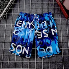 Новые мужские повседневные шорты летний Стиль Универсальная рабочая одежда с принтом универсальные повседневные мужские популярные брендовые свободные мужские шорты