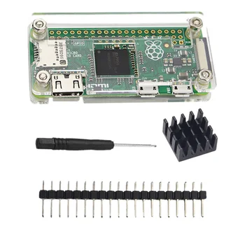 

New Universal Acrylic Shell Kit With Cover/Cooling Fin/Screwdriver/40p Double Row Pin Set For Raspberry Pi Zero 1.3/Zero W