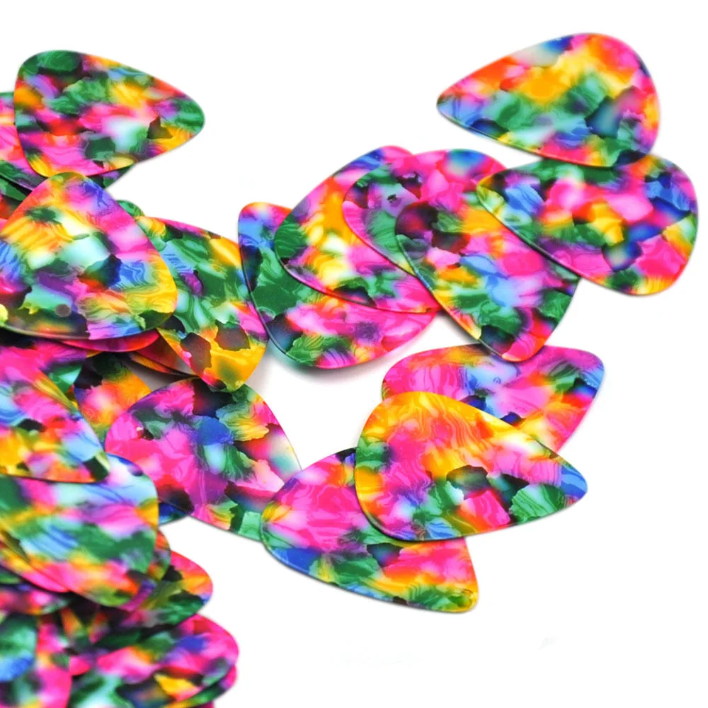 Lots of 100 pcs Medium 0.71mm Heavy 0.96mm Blank Tie Dye Guitar Picks No Print New