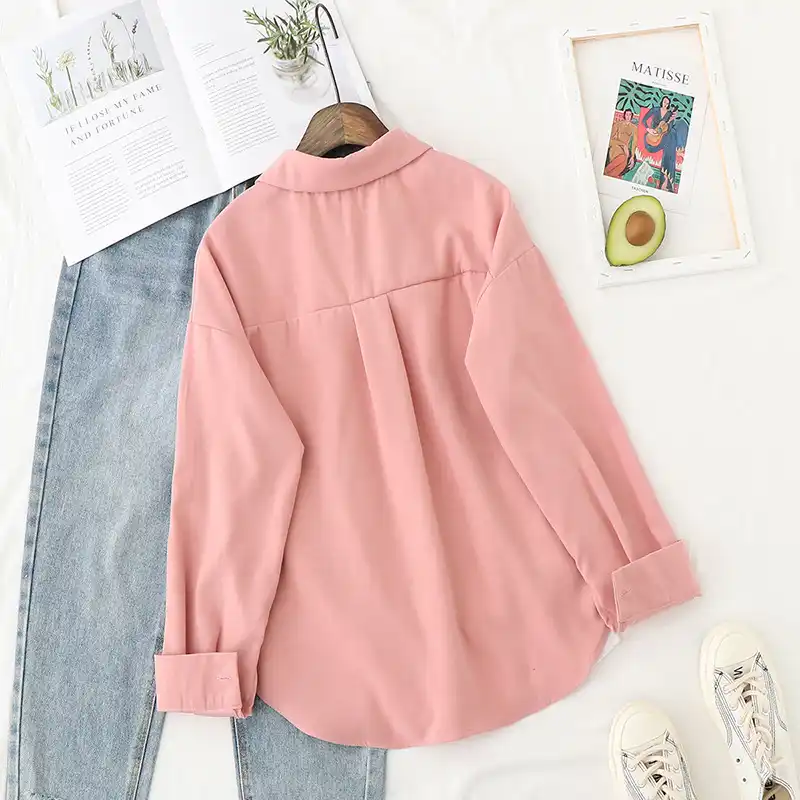 H Sa 新着女性白ブラウスとトップス長袖かわいい白シャツ格子縞の固体水玉女性ブラウス新しい ブラウス シャツ Aliexpress