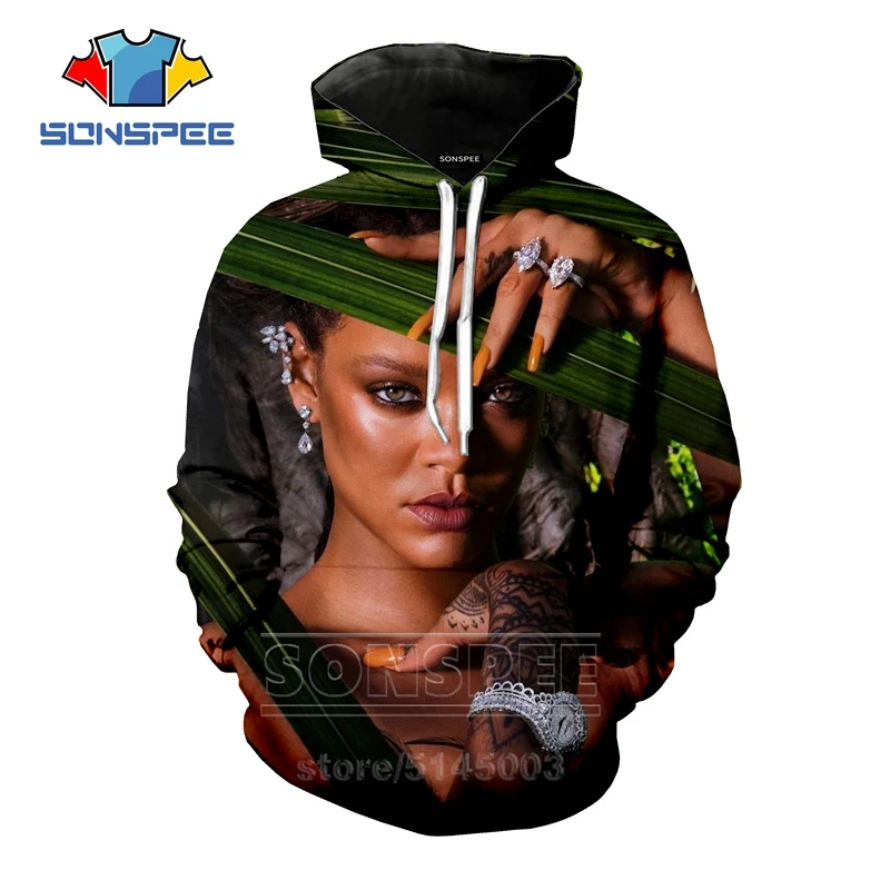 9 Rihanna толстовки осень для мужчин женщин толстовка 3D принт сексуальная певица с длинным рукавом хип хоп Уличная Топы пуловер с круглым вырезом C059-11 - Цвет: 9