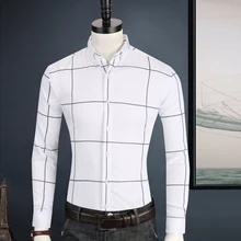 Мужские смелые и модные клетчатые рубашки с длинным рукавом, Стандартная посадка, на пуговицах, Повседневная клетчатая рубашка