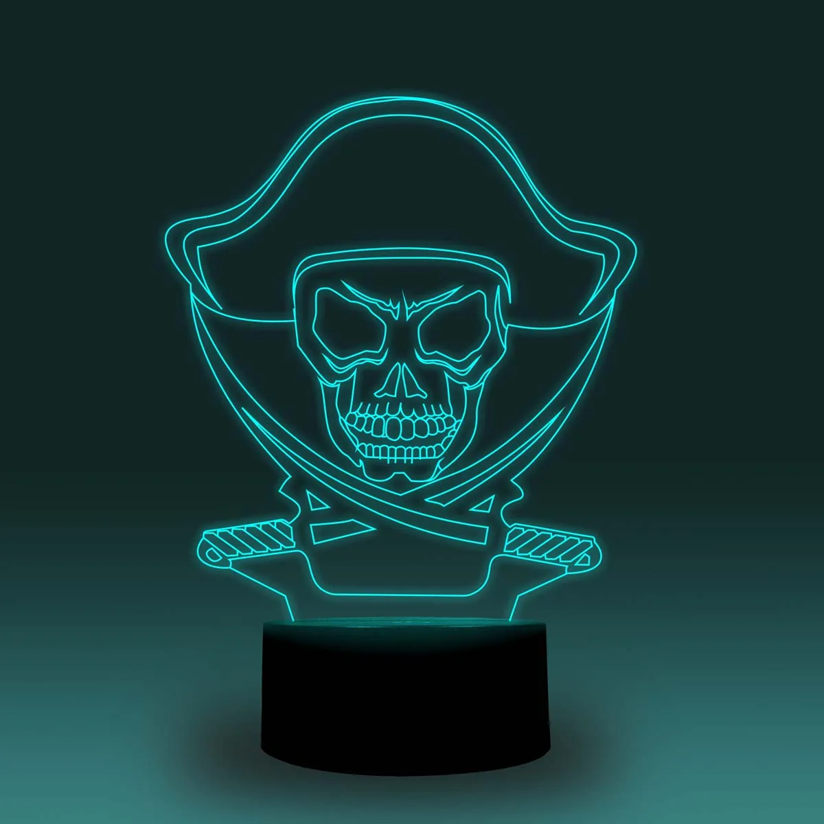 NiteApps 3D пиратский логотип ночник настольная иллюзия Лампа подарок на день рождения приложение/сенсорное управление