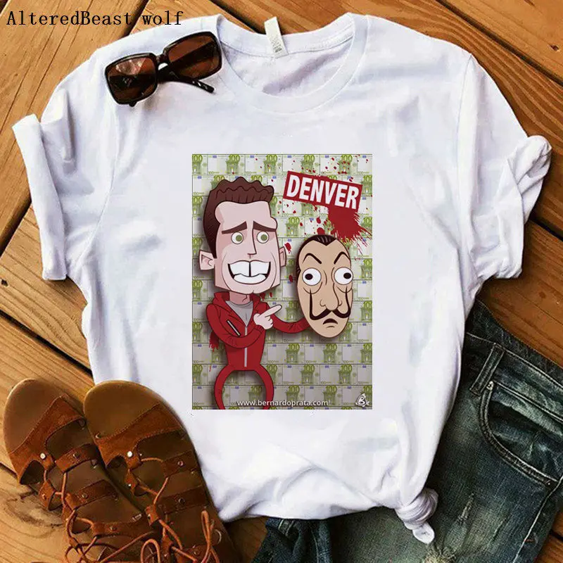 Летние женские деньги Heist House Of Paper La Casa De Papel изображение мулт героев женский Принт