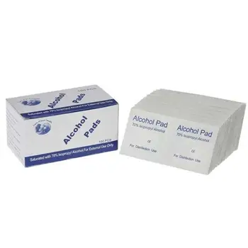 

100pcs/Box Portable Alcohol Swabs Pads Wipes Antiseptic Cleanser Cleaning Sterilization First Aid Care Tool