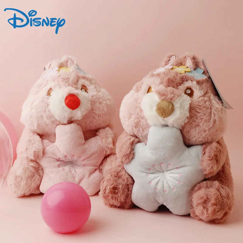 22cm Cherry Chip And Dale Plushies Toys Set Disney Squirrel Stuffed Plush Christmas Soft Dolls For Girls Birthday Presents Kids