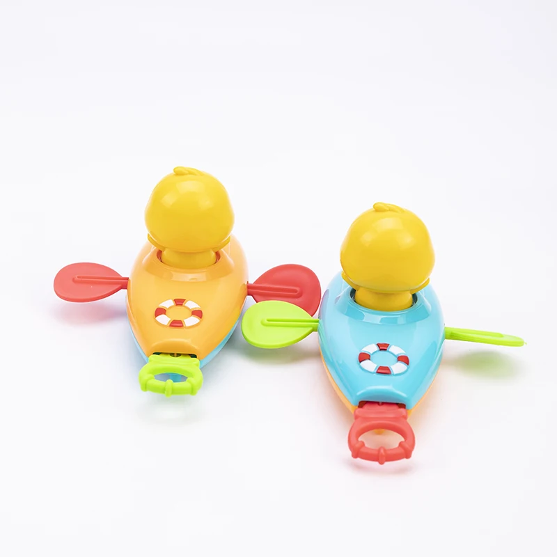 Summer New Baby Bath Toy Rowing Boat Duck Swim Bath Floating Water Wound-up Chain Baby Children Classic Toys Gifts Random Color