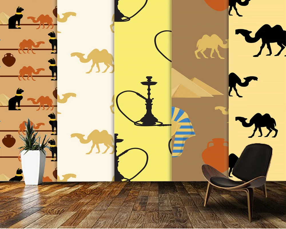 Papel de parede Egyptian pattern set vintage wallpaper,living room bedroom kitchen wall papers