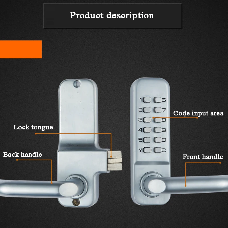 Glass door digital lock Waterproof mechanical keyless lock keypad Password door Office/shop/store/market security Gate opener Glass door digital lock Waterproof mechanical keyless lock keypad Password door Office/shop/store/market security Gate opener