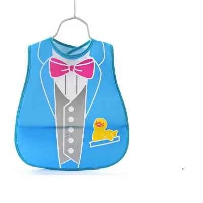 Blue suit Горячие Мультяшные детские нагрудники Eva водонепроницаемые нагрудники для новорожденных Детская Отрыжка Одежда для младенцев унисекс животные шарф слюнявчик полотенце с принтом фартук - Цвет: Blue suit