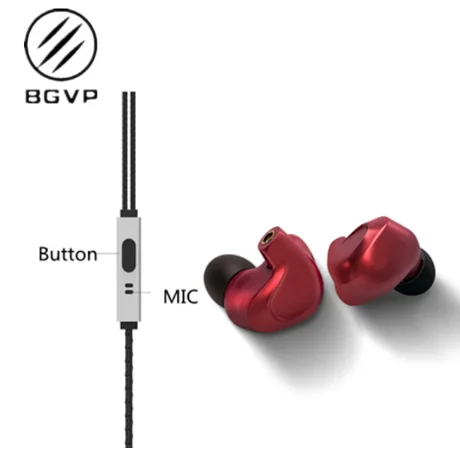 red mic BGVP диметилглицын 2DD+ 4BA драйверов híbridos en la ореха auriculares Металл монитор высокое fidelidad с аудио кабелем MMCX десмон - Цвет: red mic
