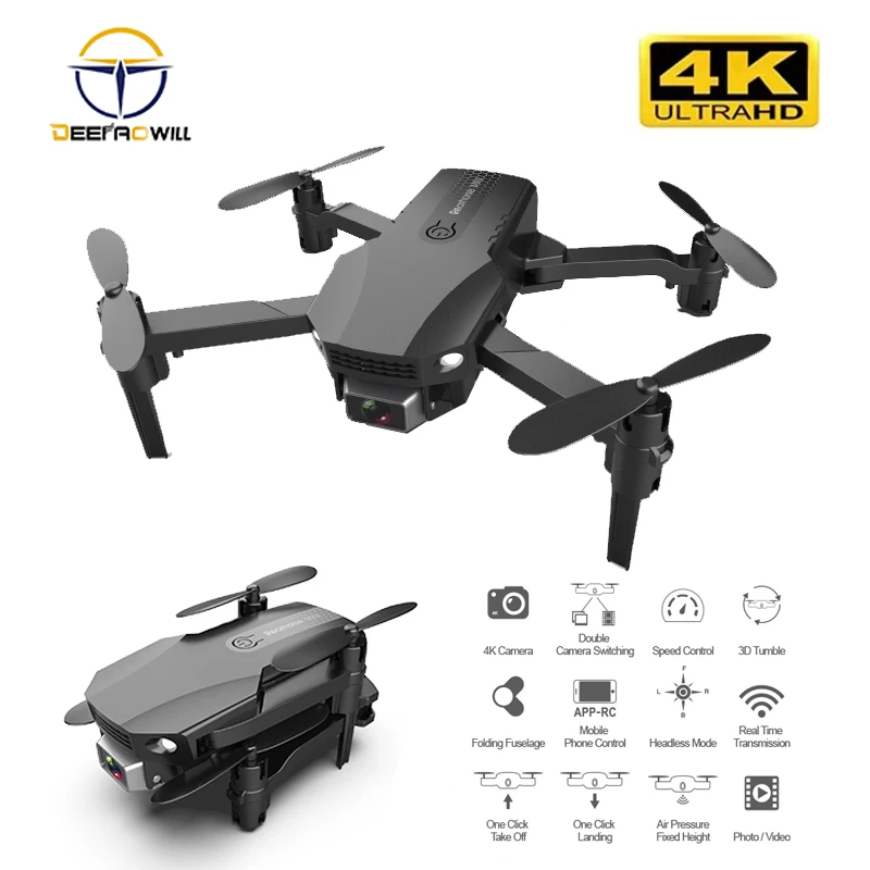 

R16 Mini RC Drone 4K HD Camera WiFi Fpv Air Pressure Altitude Maintenance 12 Minutes Battery Life Foldable Quadcopter Gift Toys