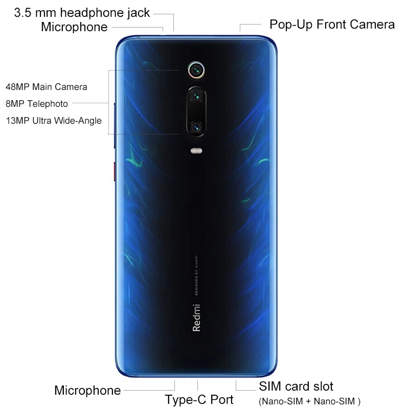 Xiaomi Redmi K20 смартфон с восьмиядерным процессором Snapdragon 730 ОЗУ 8 Гб ПЗУ 256 ГБ 4000