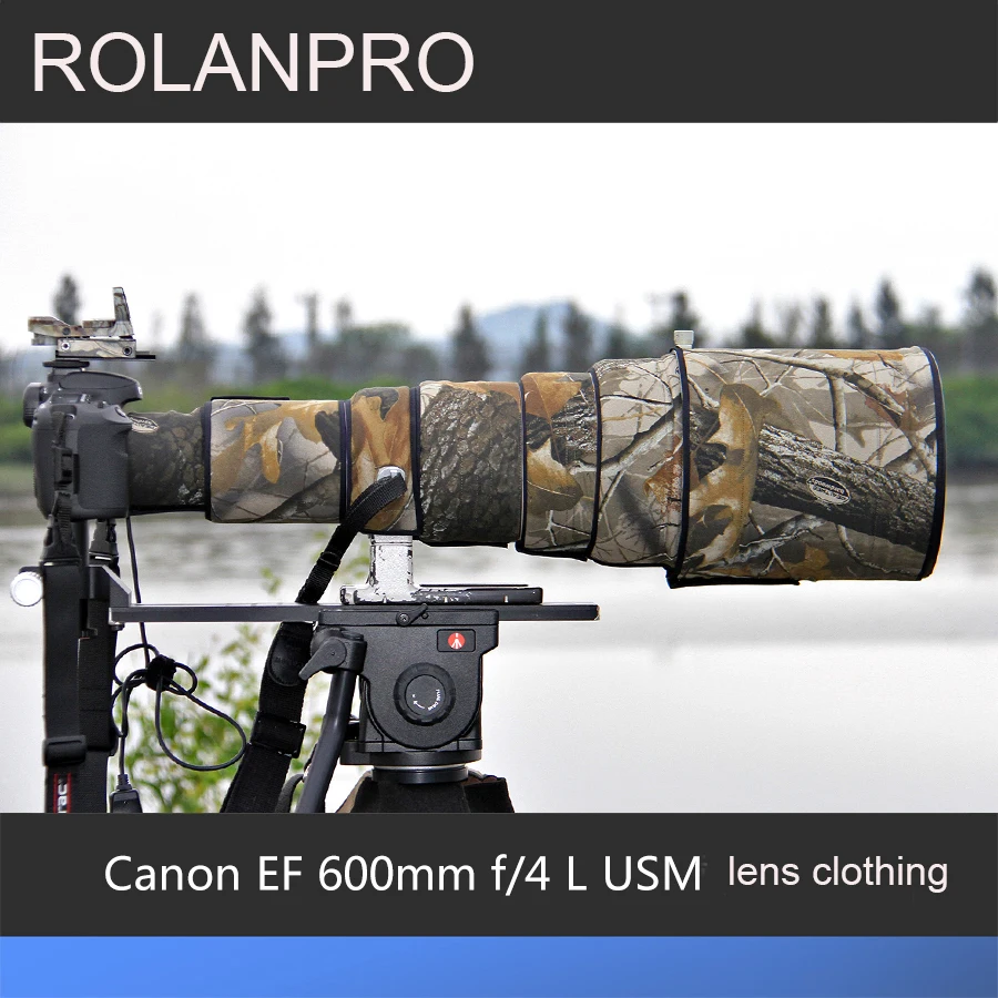 Rolanpro Camouflage Lens Clothing Parapioggia Per Canon Ef 600Mm F/4 L Usm Custodia Per Pistole Custodia Accessori Fotografici
