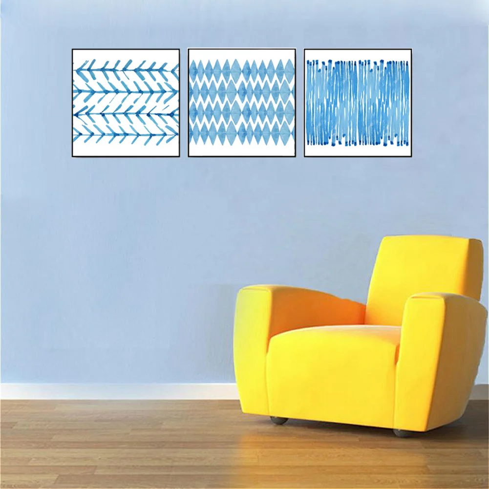 

Blue Gouache Three-piece Painting Restaurant Spray Painting CHILDREN'S Room Decorative Painting Modern Minimalist Poster Norther