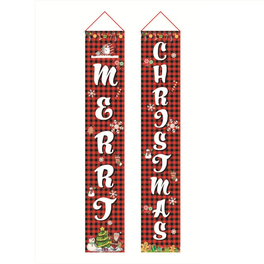 Welcome Merry Christmas Couplet Festival Banner Christmas Door