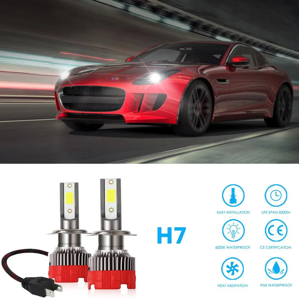 Мини фара H1 H7 H4 H8/H9/H11 9005 9006 светодиодный противотуманный фонарь 2 шт. 120 Вт 12000 лм 9 30
