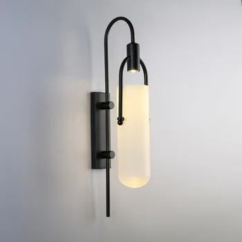 

Nordic Black golden wall lamp white glass shade bedroom Bedside Restaurant Aisle Wall Sconce bathroom indoor lighting fixtures