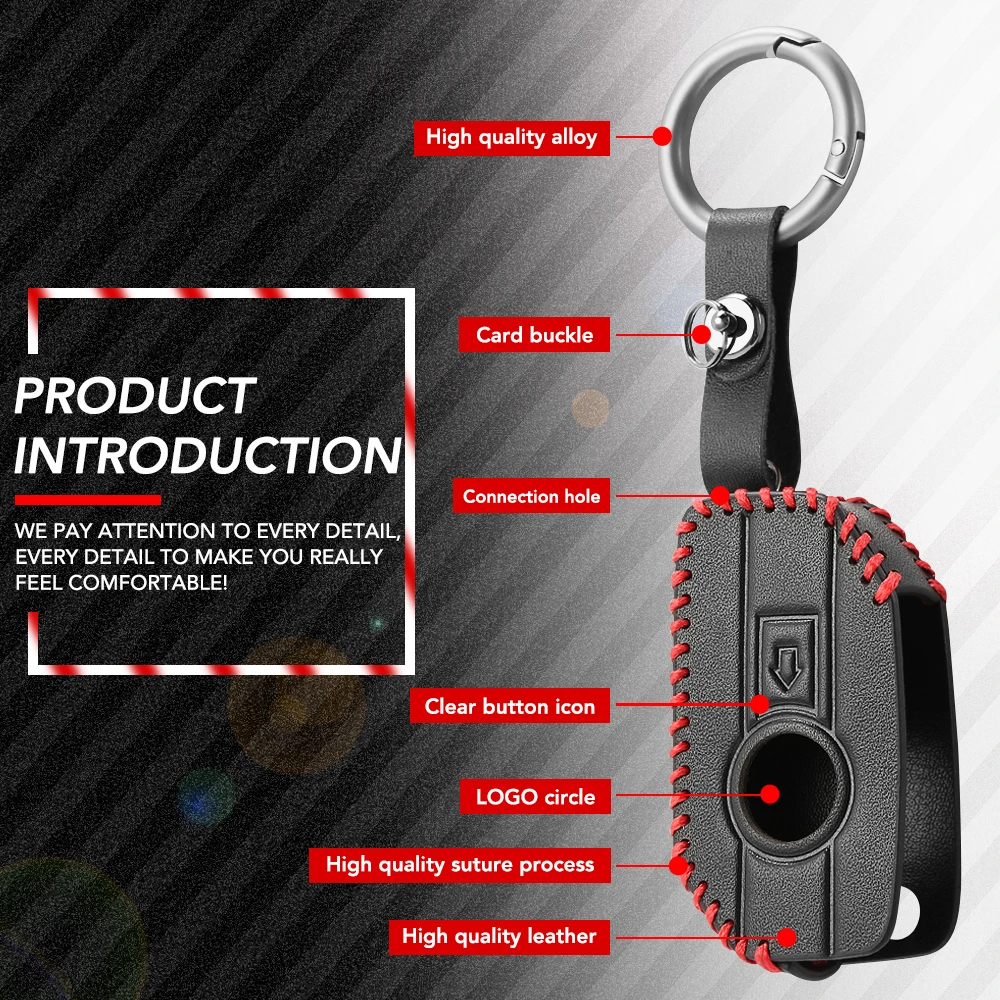 Key Case Cover Leather Key Shell For BMW Remote Control Key