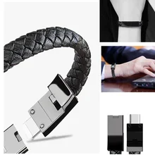 Travel Fast USB Phone Chargers Bracelet Charger Data Charging Cable Sync Cord For iPhone 7 6s Bracelet Men Steel Magnetic Clasp