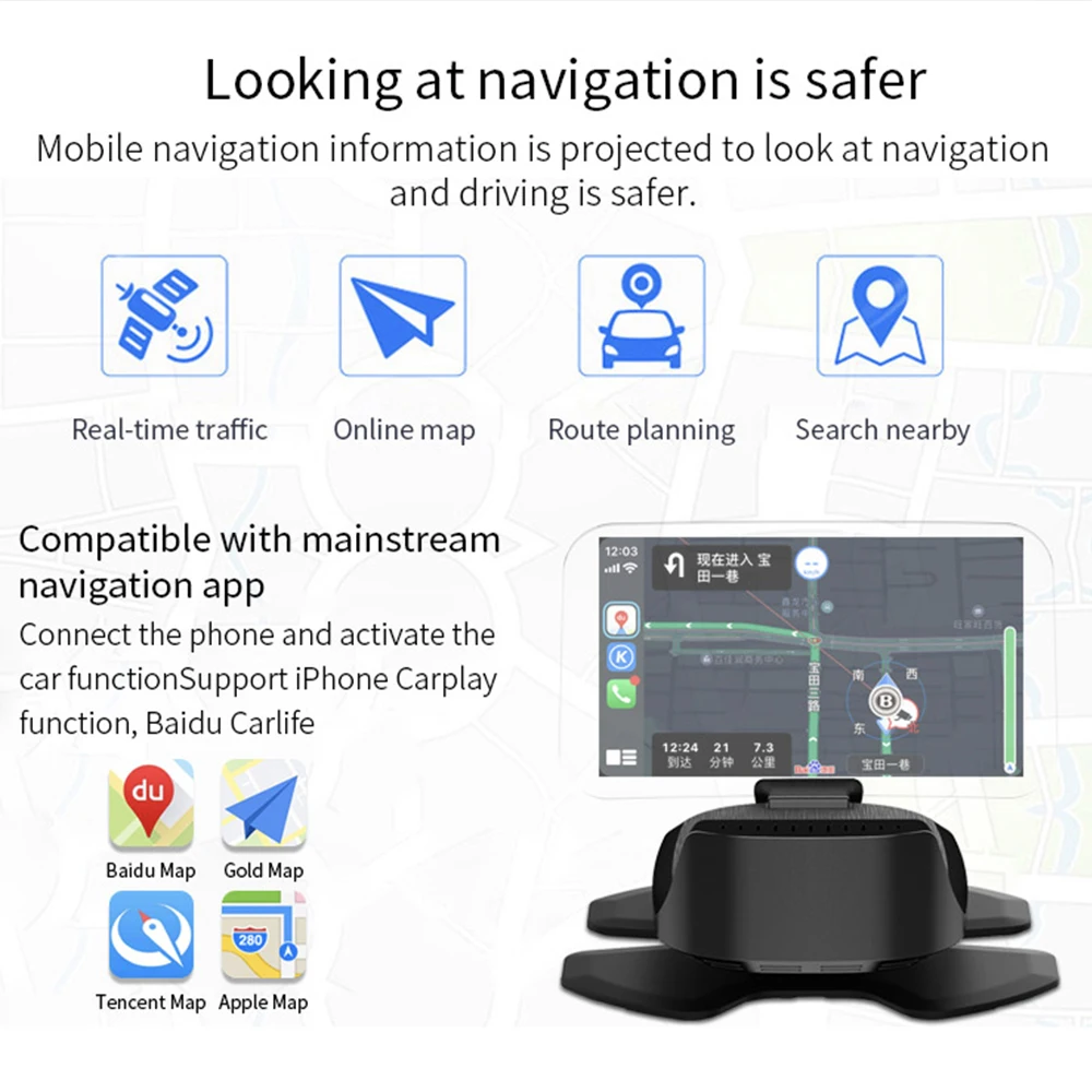 Vjoycar Hudナビゲーション付きカーヘッドアップディスプレイ Carplayサポート Android Auto Speed Project Googleマップ ユニバーサル すべての車用 新しいコレクションc6 Head Up Display Aliexpress