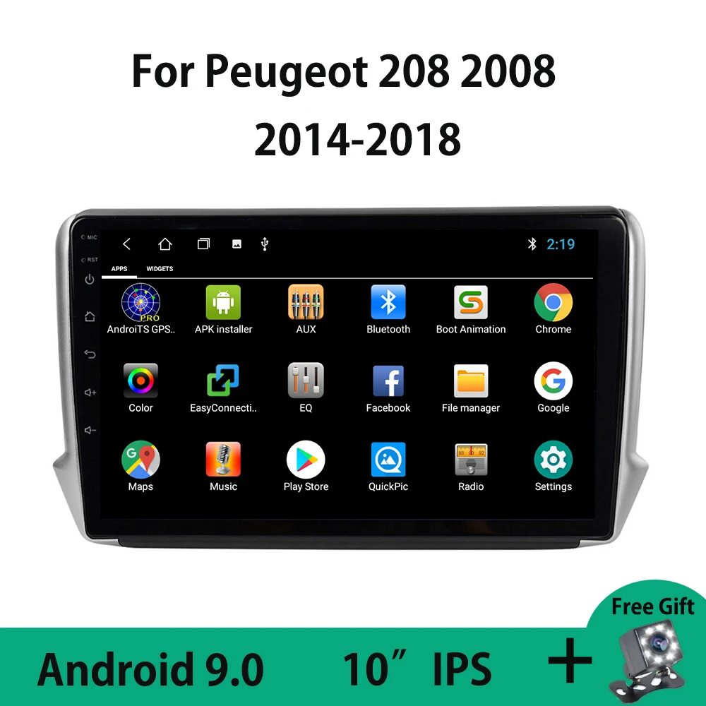 Android 9 0 автомобильный Радио мультимедийный видео плеер для Peugeot 208 2008 2014-2018