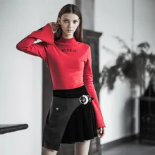 Панк RAVE Женская плиссированная строчка половина юбка шерстяная решетка бархат Pu маятник Slim Fit личности короткие юбки