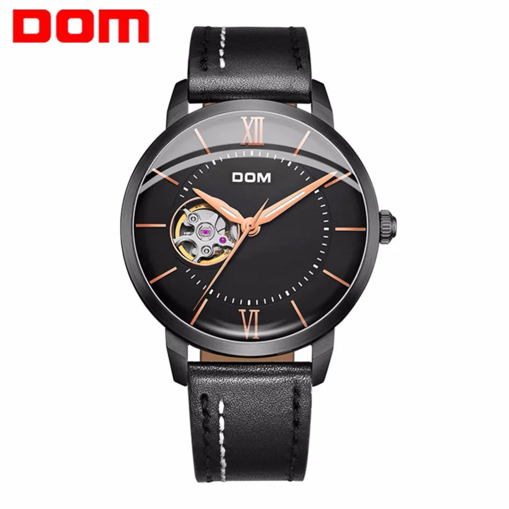 

new DOM Men Watches Brand Luxury Leather Strap Waterproof Sport Mechanical Causal Watch Men Clock Relogio Masculino Automati