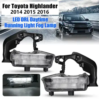 

Pair Car Front Bumper LED DRL Daytime Running Lights Lamp Fog Light Car Styling for Toyota Highlander 2014 2015 2016 white light