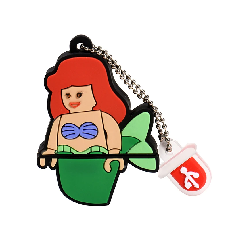 JASTER USB 2,0 Мультфильм Русалка Dumbo USB флэш-накопитель 4 ГБ 8 ГБ 16 ГБ 32 ГБ 64 Гб 128 ГБ Флешка Карта Памяти Рождественский подарок - Цвет: Mermaid