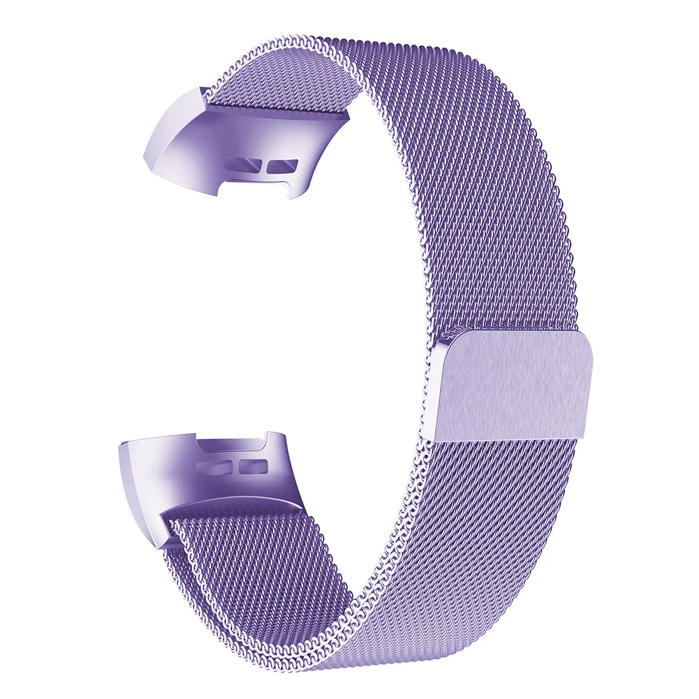Сменный металлический браслет с магнитной петлей для FitbitCharger 3 SD998 - Цвет: Фиолетовый