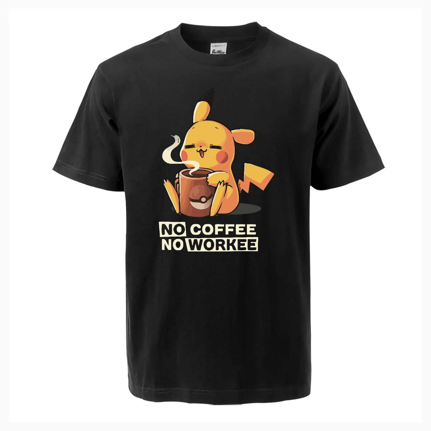 Новое поступление, футболка No coffee No Workee, японское аниме, забавная Мужская футболка,, летняя мода, повседневная, свободная, хлопковая, высокое качество, топы, футболки
