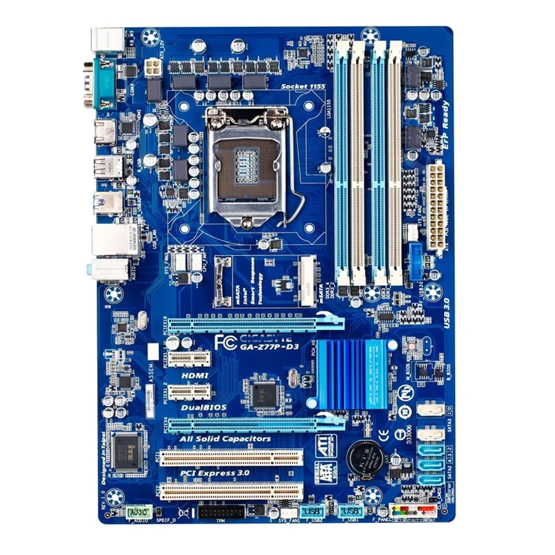 Для материнской платы Gigabyte GA-Z77P-D3 Z77 чипсет LGA 1155 ATX DDR3 32GB SATA3.0 USB3.0 тест нетронутым