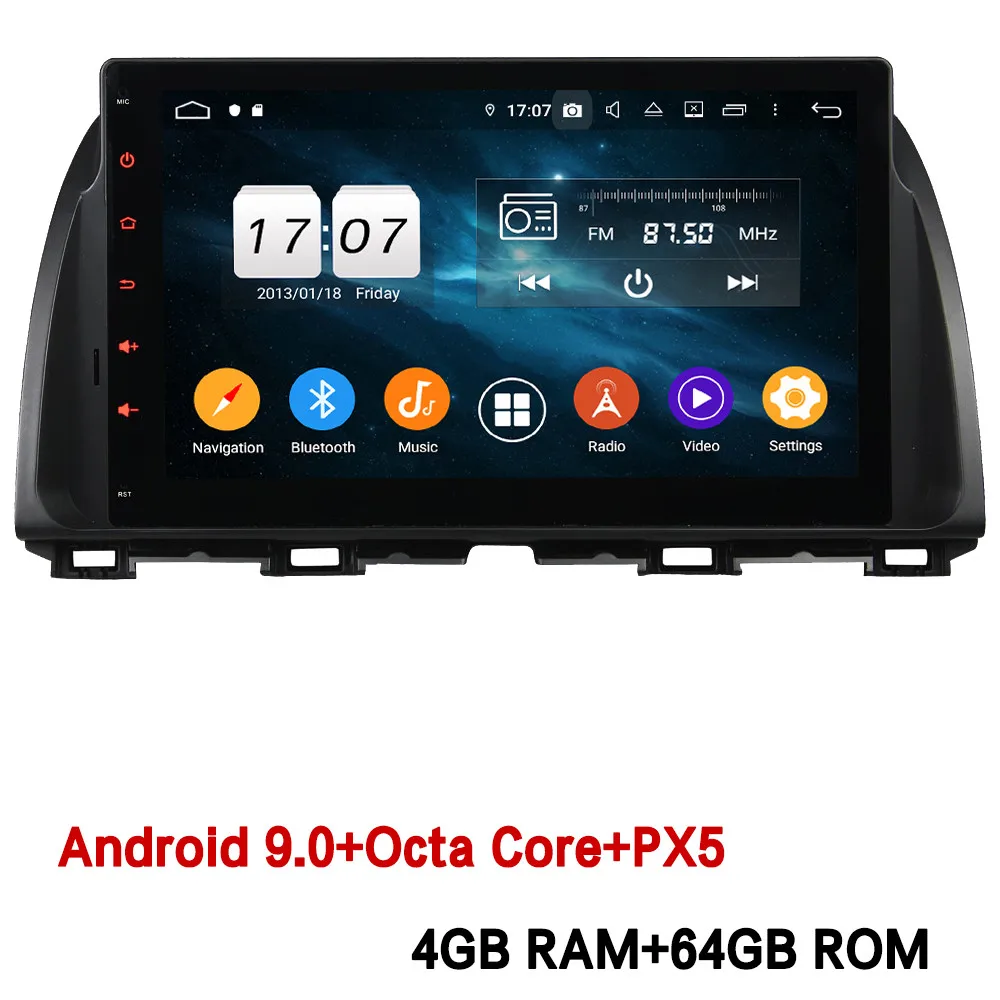 Klyde 10," ips 4G Android 9,0 Восьмиядерный 4 Гб ОЗУ 64 Гб ПЗУ DSP BT автомобильный DVD мультимедийный плеер радио для Mazda CX-5 1 KE 2012 - Цвет: 4GB RAM x 64GB ROM