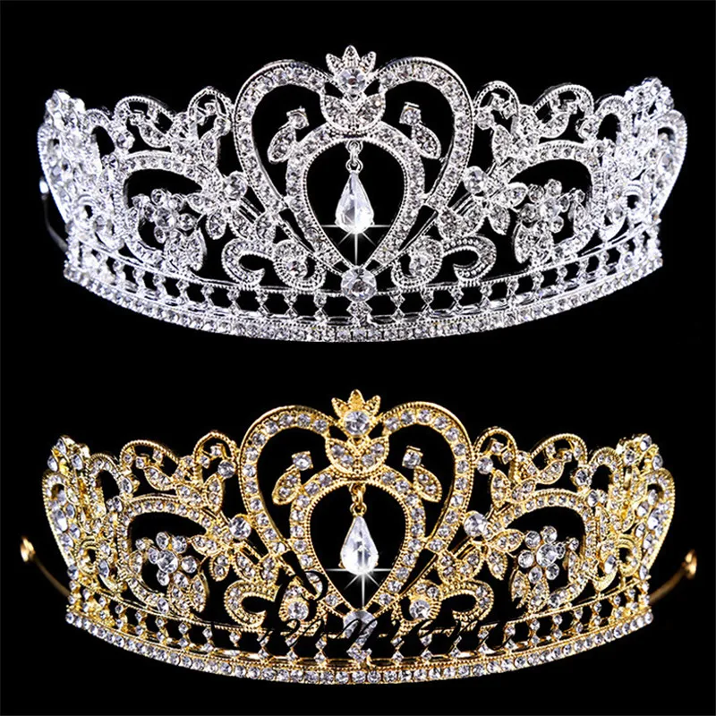 

SERMENT Fashion Princess White Crystal Tiara Bridal Crown Tiaras High Quality Bridal Wedding Party Accessiories Hair Jewelry