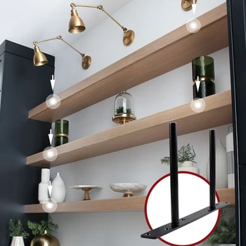 

Invisible Concealed Shelf Support Double T-shaped Bracket Storage Rack Stand Holder with Screws for Home Bathroom Invisible Conc