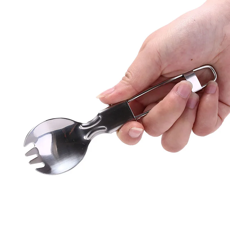 Туристическая кулинарная Пикник Открытый Кемпинг складной Spork складные ложка и вилка - Цвет: FO