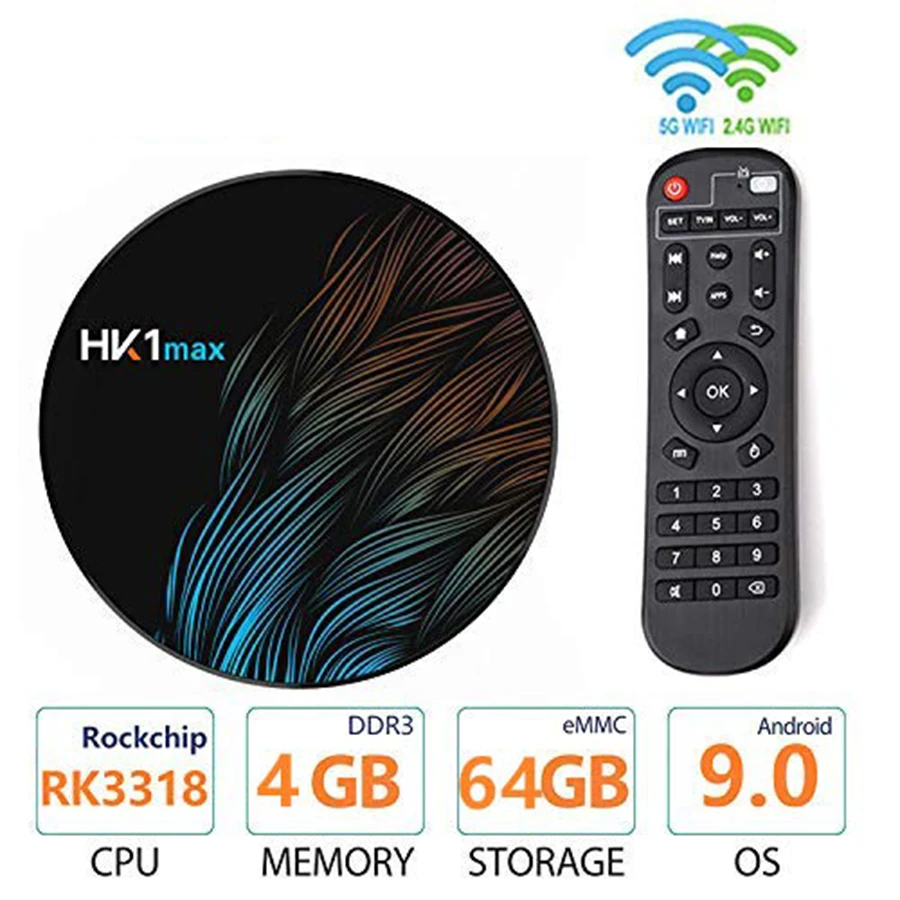 HK1 Max Smart 4 Гб 64 ГБ Android 9.0 RK3328 двойной Wifi Bluetooth 3D 4K 9 0 P медиаплеер HD набор|ТВ-приставки