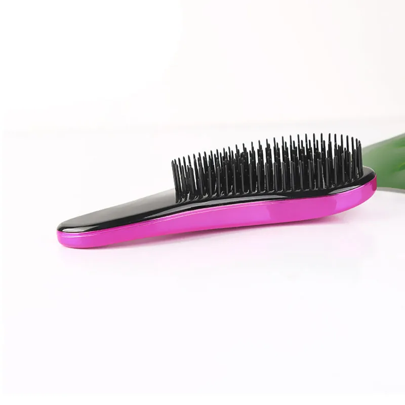 1pc Magic Anti-Static Hair Brush Handle Plastic Electroplate Comb Shower Shampoo Massage Comb Salon Hair Styling Tools