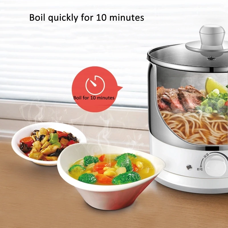 Electric Cooking Pot Electric Kettle of Stainless Steel,Brown Multi-Cooker Rapid Noodles Cooker kbxstart Electric Hot Pot 
