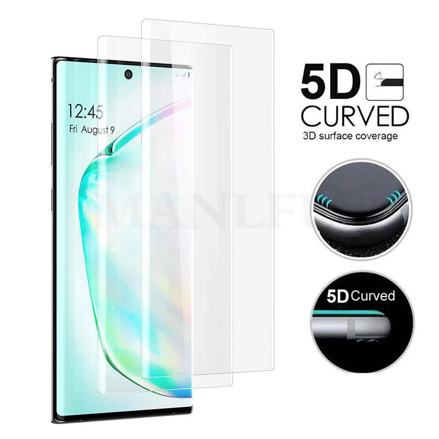

5D Curved 9H Full Screen Protector for Samsung Galaxy Note 10 Pro 2019 Full Tempered Glass Note 10 Pro Protective glass film