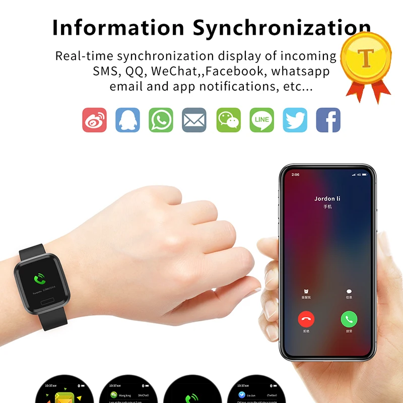 Умный Браслет ip67 водонепроницаемый цветной экран мульти-спортивный режим информации умный Браслет для занятий спортом смарт-браслет