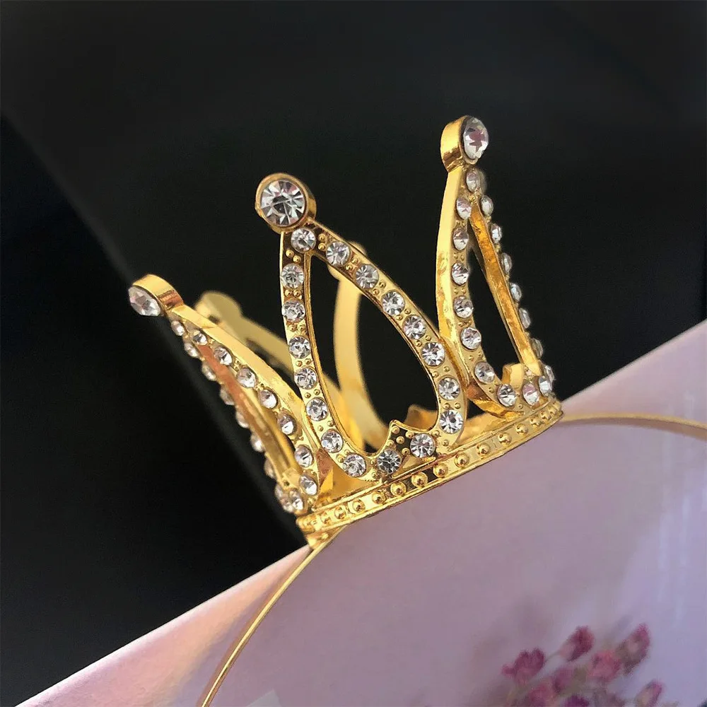 Hair Headdress Girl Tiara Headband Gold Crystal Crown Children's
