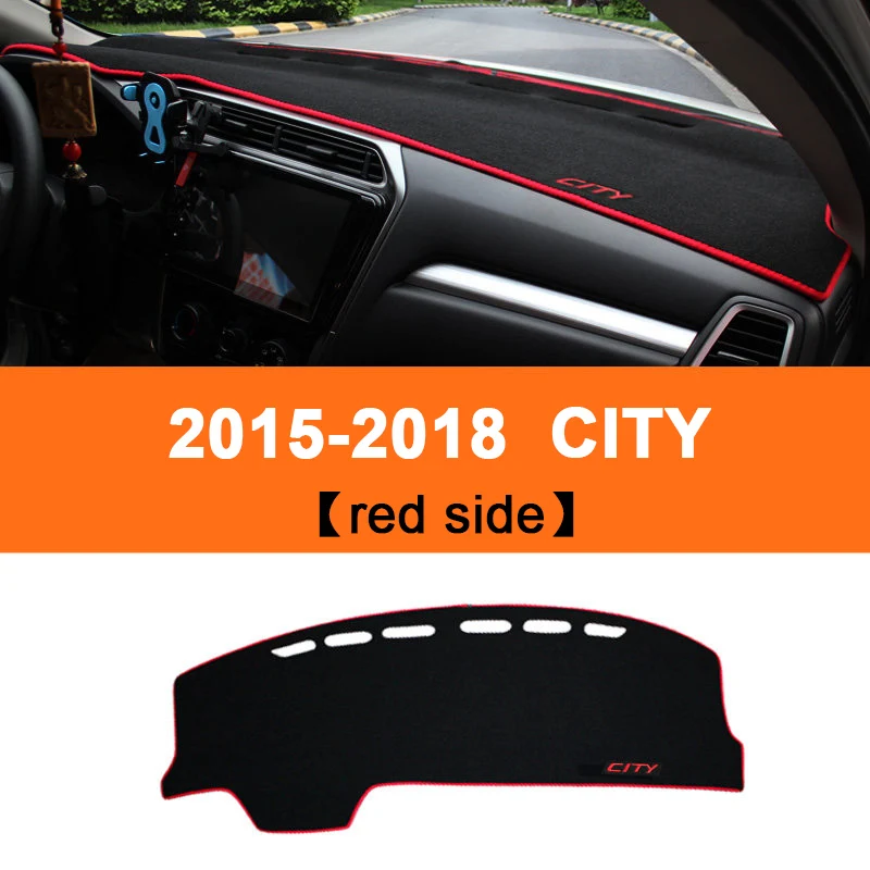 Красный Для Honda City крышка приборной панели автомобиля тире коврик Избегайте света Pad Инструмент платформа ковровая отделка Аксессуары - Название цвета: Красный