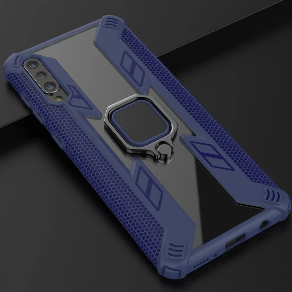 Navy Blue KEYSION противоударный бронированный чехол для samsung Galaxy A50 A30 A20 A10 M20 стенд автомобильному кольцу, чехол для телефона для samsung S10 S10e A9 A7 - Цвет: Navy Blue