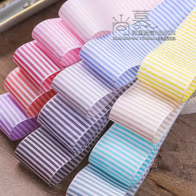 

100yards 10 16 25 38mm horizontal stripes ribbon for hair bow diy accessories bouquet flower packing bow craft supplies
