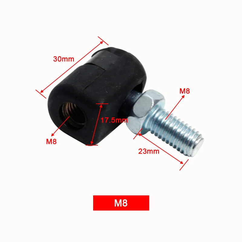 Из 2 предметов газовая пружина шаровой угол резьбовое соединение серьги-гвоздики 8 мм Кабель-адаптер для разъемов 6/8 мм внутреннюю резьбу. Пластик, работающая на бензине, пружинные соединители для багажника автомобиля - Цвет: M8