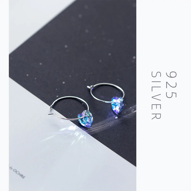 Modian сверкающие синие хрустальные Свинг серьги кольца для женщин классическое