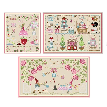 

Weave Girl Cross Stitch Patterns Love Handmade Count Print Canvas 14ct 11ct Chinese Cross-stitch Leisure Life Embroidery Kits